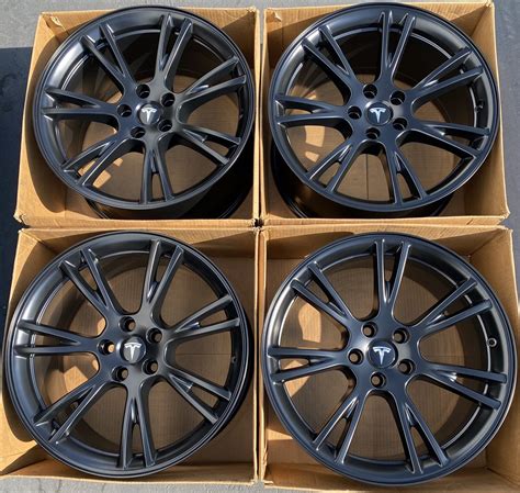 Tesla Model Y 19" Gemini Wheels RIMS Satin Black 2020 Factory OEM