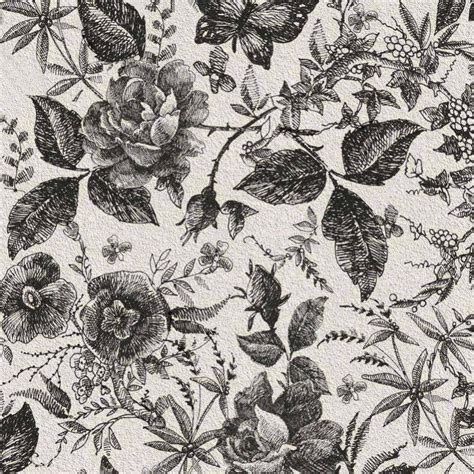 Vintage Damask Peel and Stick Wallpaper 15.7in x 8.2ft Black Vinyl Self Adhesive Wall Paper ...