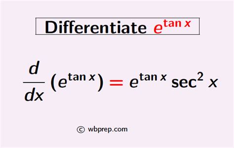 Differentiation of e^tanx | Differentiate e^tanx - WBPREP