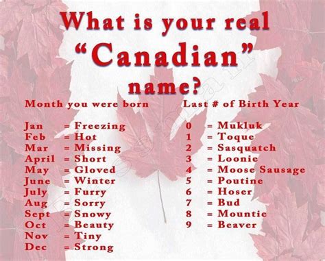 What's your Canadian name? | Funny name generator, Canadian memes ...