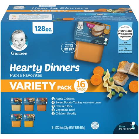 (Pack of 16) Gerber Stage 2, Flavor varies Baby Food, 1 Tub (113g) - Walmart.com - Walmart.com