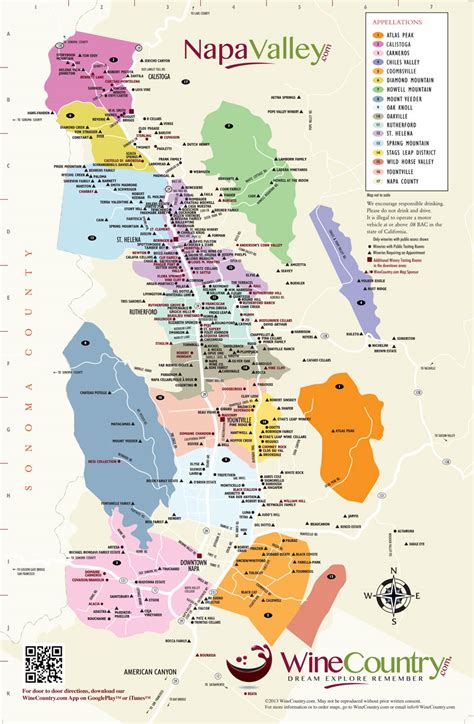 Napa Valley Winery Map - WineCountry.com