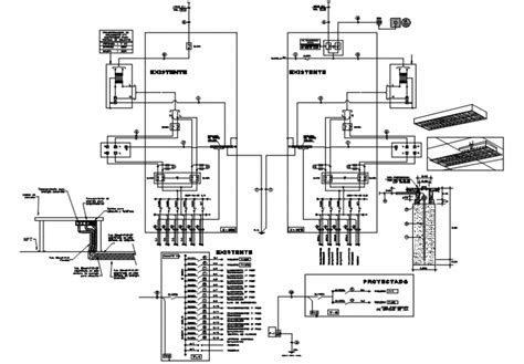 Electrical riser diagram and installation details for villa dwg file ...