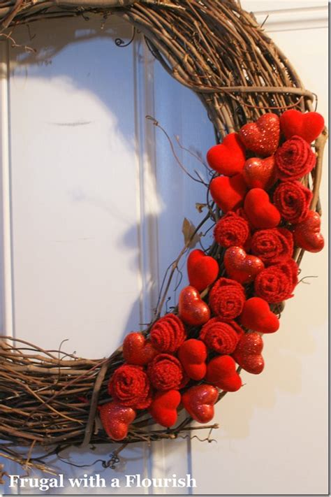 Frugal with a Flourish: Hearts and Roses–A Valentine’s Day Wreath