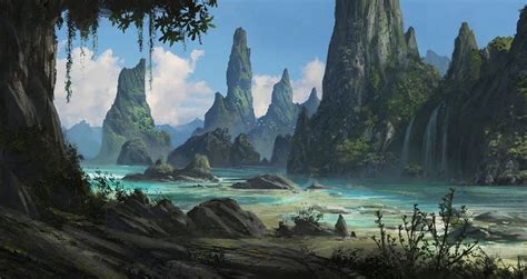 Tropical islands fantasy art - Google Search | Landscape concept ...