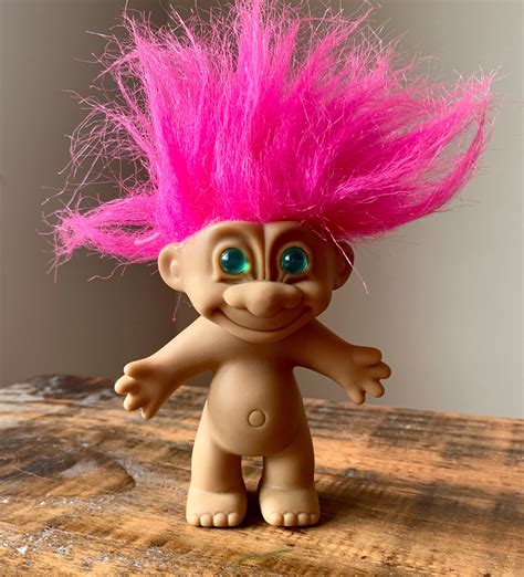 Vintage 1980s 1990s Cute Pink Hair Troll Doll Figure | Etsy