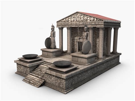 3d ancient greek temple