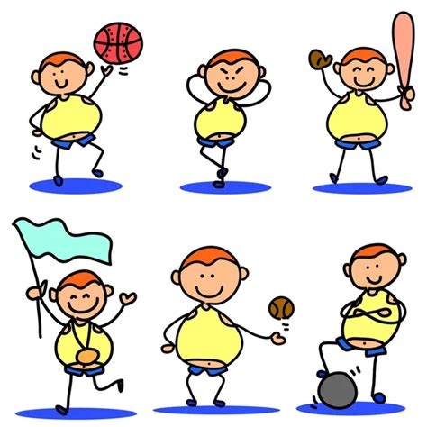 Cartoon stick children active sports Stock Vector Image by ...