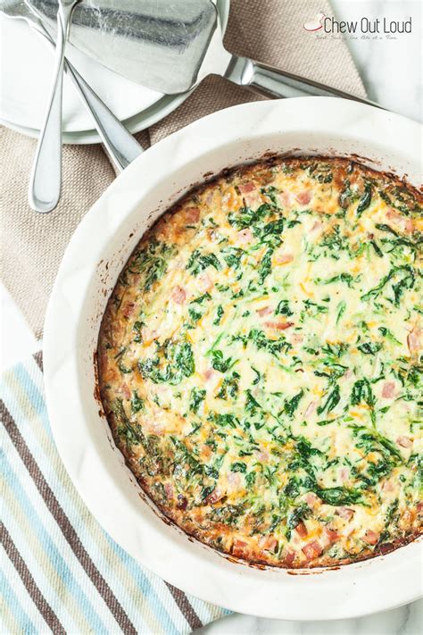 Spinach, Ham, and Cheese Quiche (GF, Gluten-Free) - Chew Out Loud