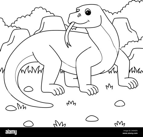 Komodo Dragon Animal Coloring Page for Kids Stock Vector Image & Art - Alamy