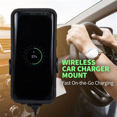 Qi Wireless Car Charger, Auto-Clamp 10W Qi Fast Charging Car Mount ...