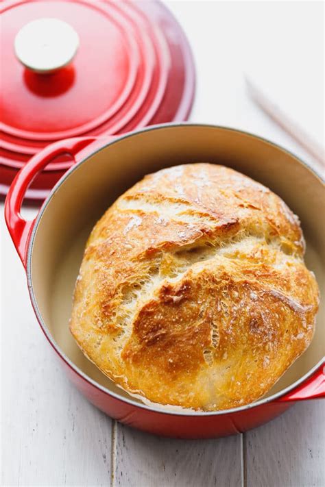 Crusty No Knead Dutch Oven Bread Recipe - Cooking LSL