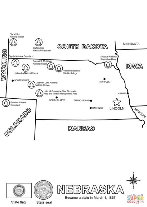 Nebraska Map coloring page | Free Printable Coloring Pages