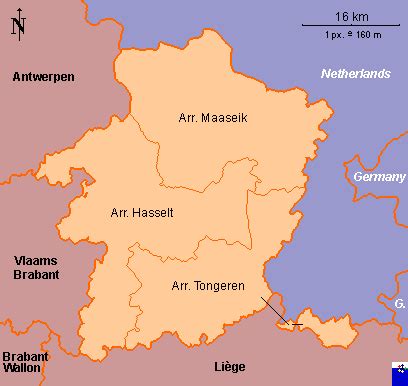Clickable map of Limburg (Belgium)