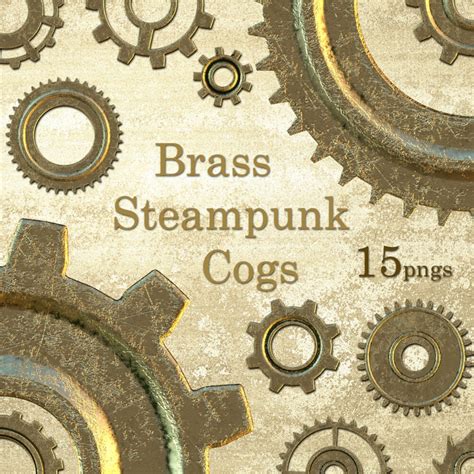 Steampunk Clipart Cogs and Gears, Steampunk Digital Scrapbooking, Clock ...