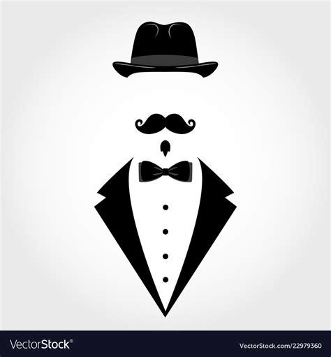 Suit icon isolated on white background gentleman Vector Image