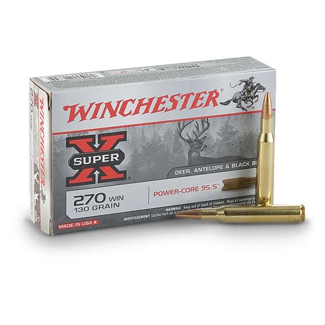 20 rounds Super-X .270 cal. Winchester 130 grain Lead Free Ammo ...