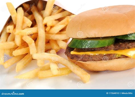 Cheeseburger And Fries Stock Photo - Image: 17264010