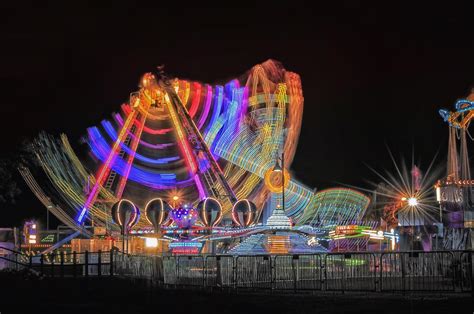 Carnival Rides At Night 07 Photograph by Thomas Woolworth