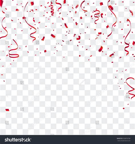 Celebration Background Template Confetti Red Ribbons Stock Vector (Royalty Free) 550876798 ...