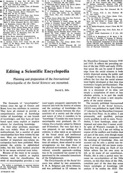 Editing a Scientific Encyclopedia | Science