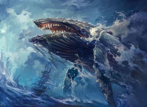 Colossal Whale, Magic: The Gathering, Concept Art House on ArtStation at https://www.artstation ...