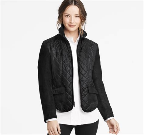 Quilted Mixed-Media Jacket | Johnston murphy, Jackets, Women shoes