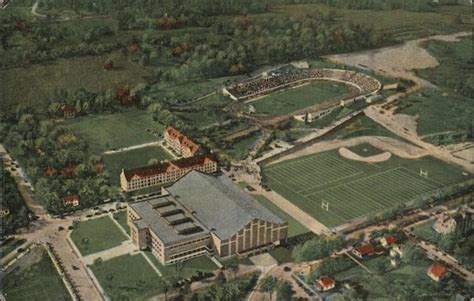 Aerial View of Athletic Department of Purdue University Lafayette, IN Postcard