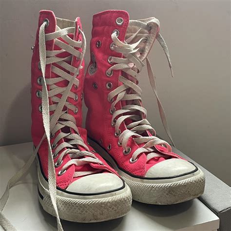 hot pink high top converse Authentic converse... - Depop