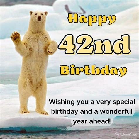 Happy 42nd Birthday Cards with Best Wishes