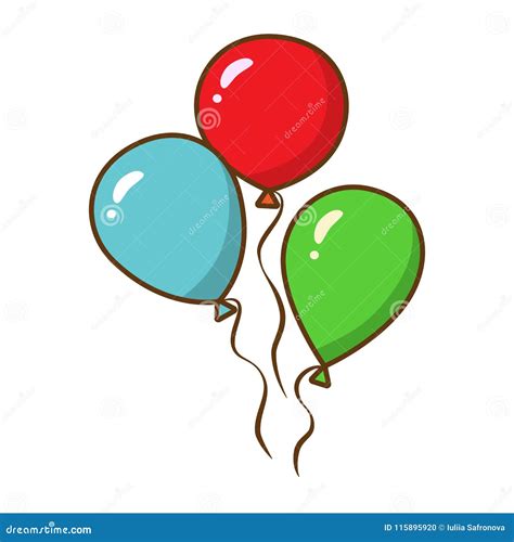 Red Blue And Green Balloons Clipart