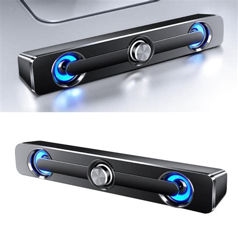 USB Powered Computer Laptop Speakers Subwoofer Wired Sound Bar for PC ...