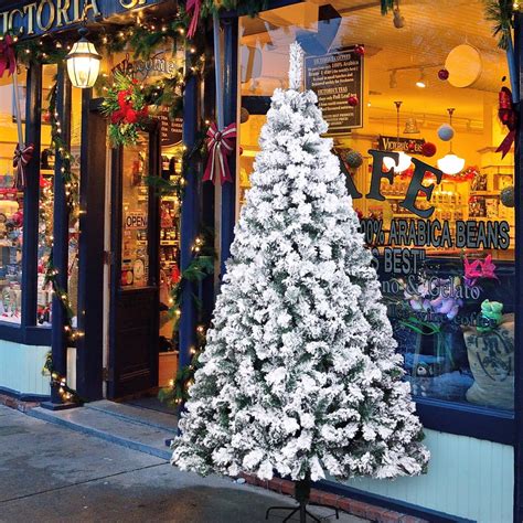 SEGMART 7FT Flocked Christmas Tree with 1300 Tips, Upgraded Artificial ...