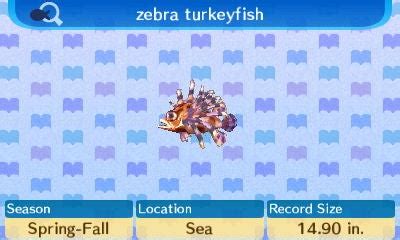 Zebra Turkeyfish - Animal Crossing: New Leaf for 3DS Guide - IGN