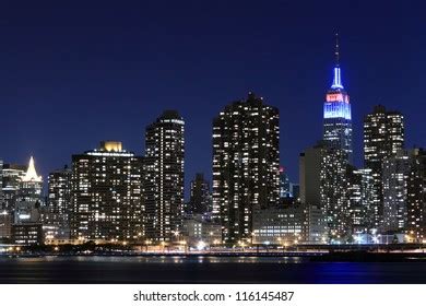 Midtown Manhattan Skyline Night Lights New Stock Photo 116145487 ...