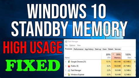 Windows 10 Standby Memory and Gaming Memory 100% FIX - YouTube