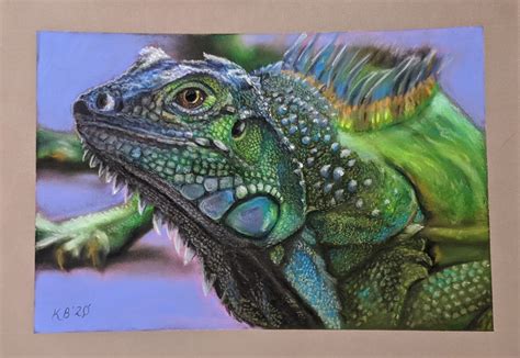 "Green Iguana" by Kelly Batsiokis. Paintings for Sale. Bluethumb ...