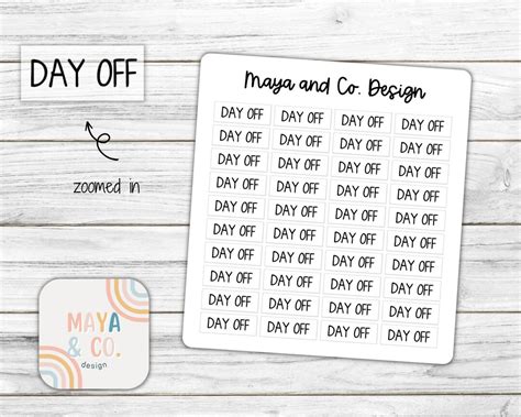 Day off Planner Stickers 40 Stickers Planners and Journals - Etsy