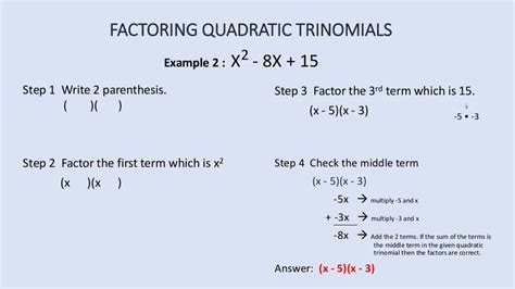 Factoring Quadratic Trinomials