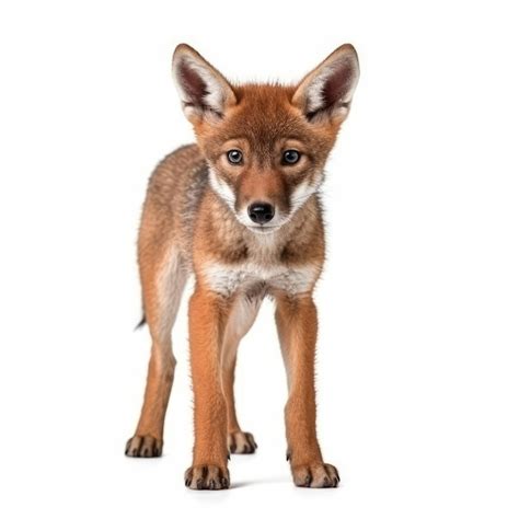 Premium AI Image | Baby Red Wolf isolated on white generative AI