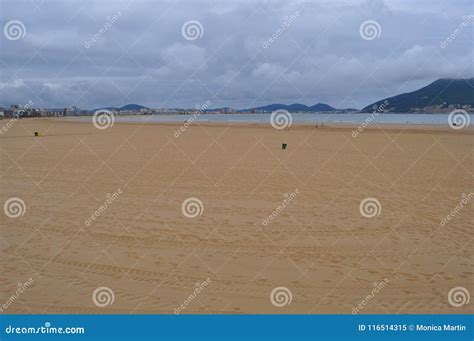 Beach of Laredo Cantabria, Spain Stock Image - Image of clouds, beach ...