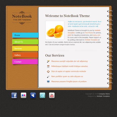 Notebook - Free HTML CSS Templates
