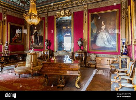 Ornate interior room at Chapultepec Castle, now National Museum of History in Mexico City, once ...