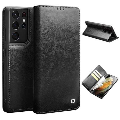 Qialino Classic Samsung Galaxy S21 Ultra 5G Wallet Leather Case