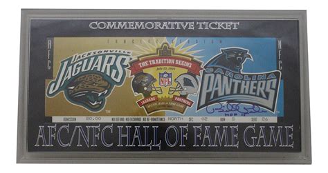 Bill Polian Autographed 1995 NFL Hall Of Fame Game Ticket Plaque BAS 32227 – Denver Autographs