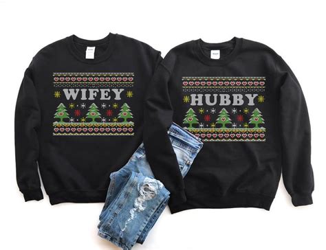 Couples Sweatshirts, Christmas couple sweatshirts, Wifey, Hubby ...