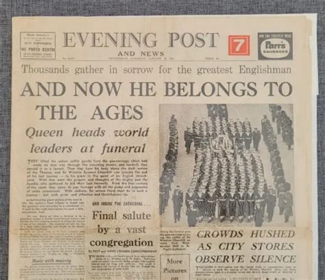 DAILY EXPRESS WINSTON Churchill Funeral 1965 Original Newspaper £22.49 - PicClick UK