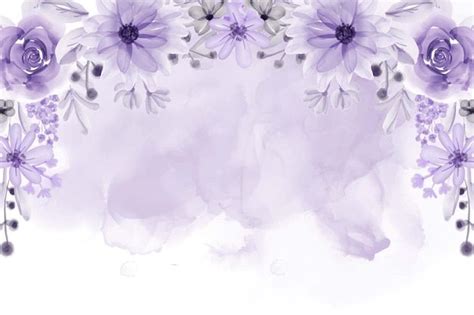 Fundo de quadro floral lindo com aquarela de flores roxas macias | Vetor Grátis | Purple flowers ...