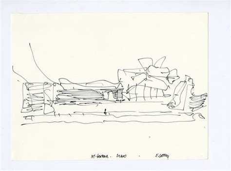 Frank Gehry | Guggenheim Museum Bilbao, design sketch of the riverfront elevation, Bilbao, Spain ...