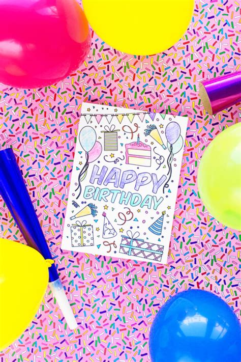 24 Free Printable Kids Birthday Cards - Free Coloring Pages